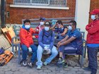 Relatives gather outside a morgue in Kathmandu after climbers were struck by an avalanche. (AP PHOTO)