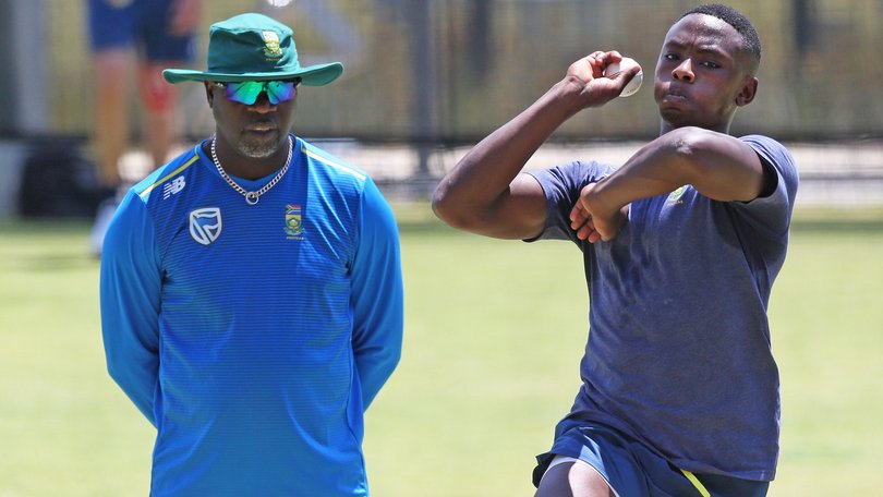 Kagiso Rabada (right) has been named in an extended Proteas squad for the upcoming Test series against Australia.