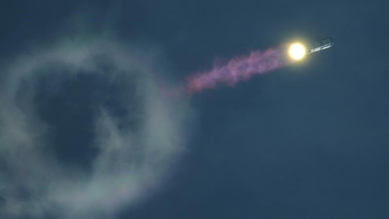 SpaceX's Starship rocket reached orbit for the first time in an unexpectedly shortened test flight. (AP PHOTO)