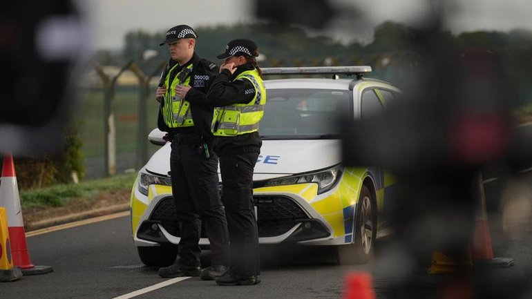 A major terrorism investigation is under way after five men in vans were stopped near RAF Fairford. (AP PHOTO)