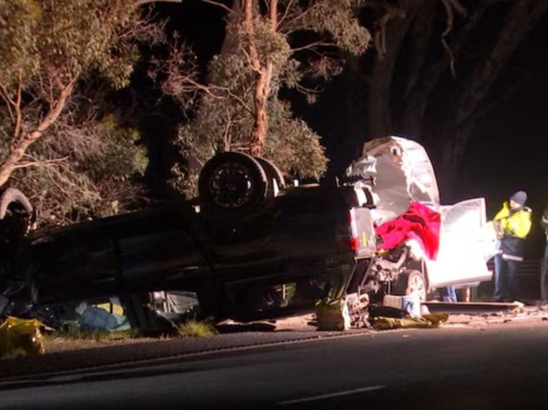 The crash happened in the area of Ledcourt, 200km northwest of Melbourne on Sunday evening.