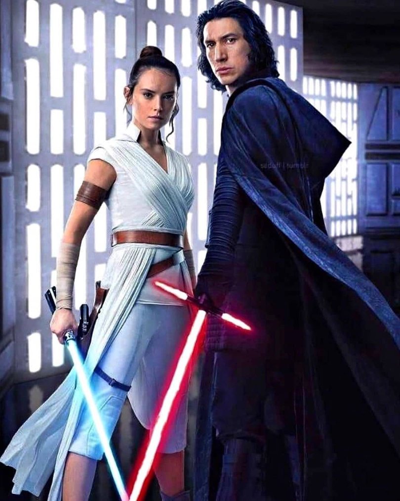 Daisy Ridley and Adam Driver in Star Wars: The Rise of Skywalker.