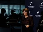 Reserve Bank Governor Michele Bullock addresses the media following the announcement that the RBA will increase interest rates to 4.6 per cent. 