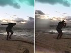 A person has been slammed for performing a viral dance move - the Griddy - on a whale.