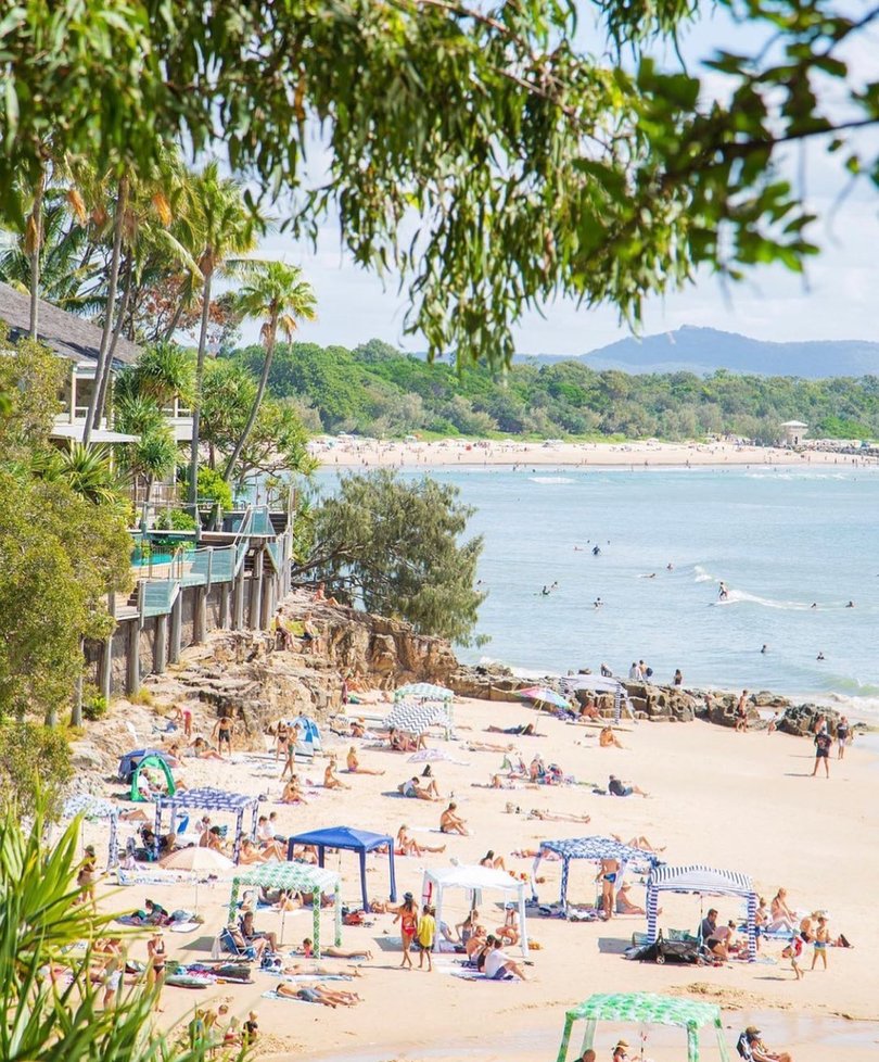 The main beach at Noosa during April.