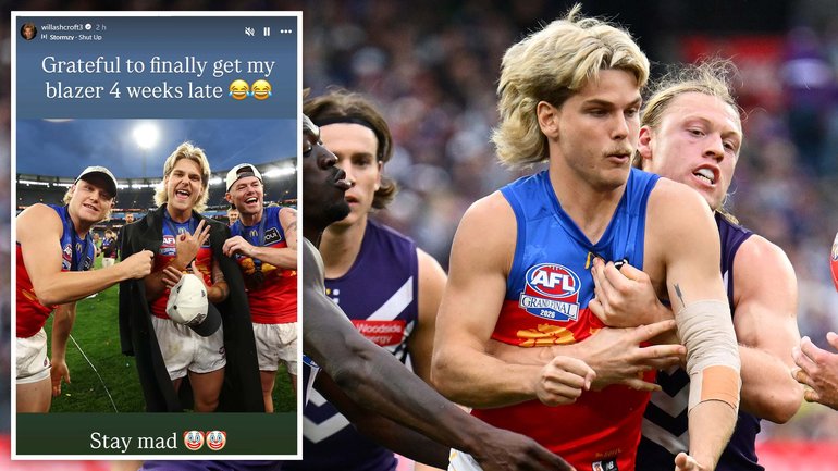 Fresh off winning his third premiership in as many years, Brisbane superstar Will Ashcroft has continued to bizarrely hit out at his All-Australian snub.