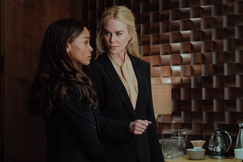 Zoe Saldaña and Nicole Kidman in Lioness, which is on Paramount+.