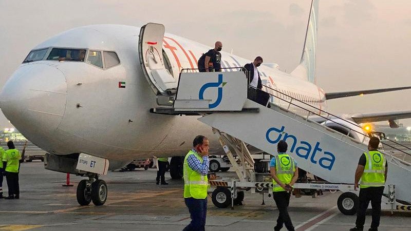 FlyDubai passengers are safe after a feud in the cockpit forced a flight to land in Saudi Arabia. (AP PHOTO)