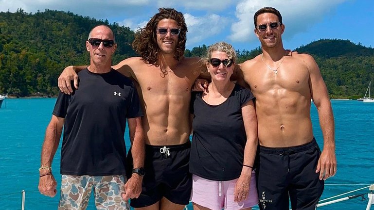 Martin and Debra Robinson with their sons Callum and Jake.