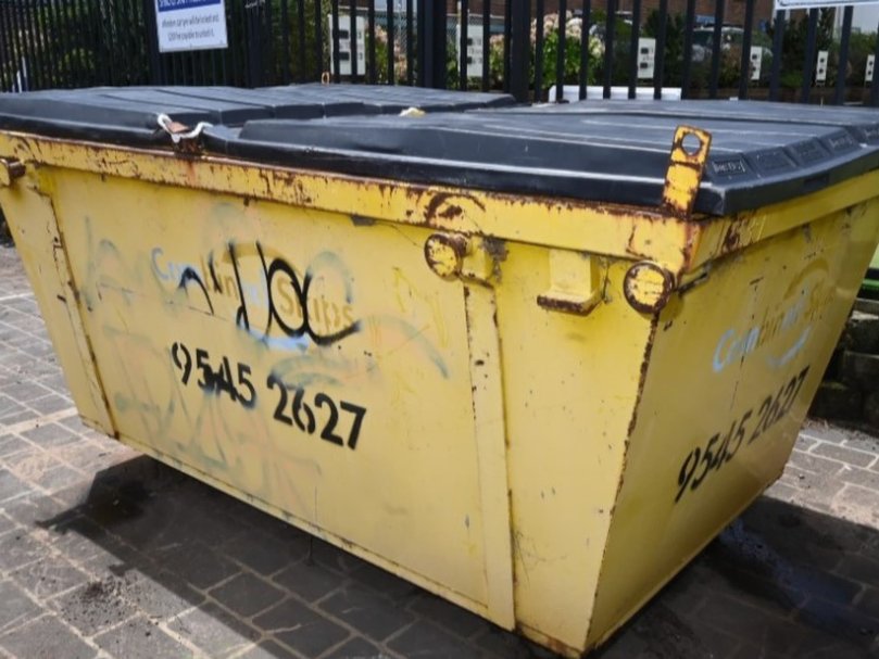 The skip bin at Club Cronulla. Picture: NewsWire Handout
