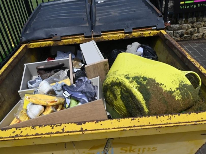 Mr Lamarre-Condon is accused of dumping a large amount of the couple’s belongings in the skip bin. Picture: NewsWire Handout