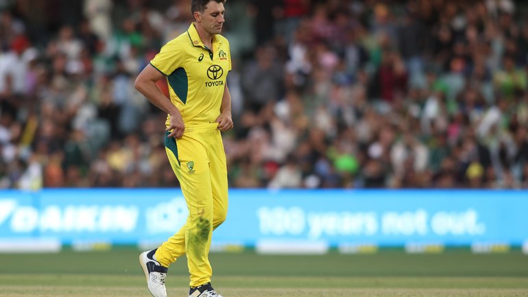 Pat Cummins during game two of the Men's ODI series between Australia and Pakistan in November 2024.