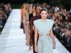 Miranda Kerr walks the runway for the Stella McCartney Womenswear Spring/Summer 2027 collection.