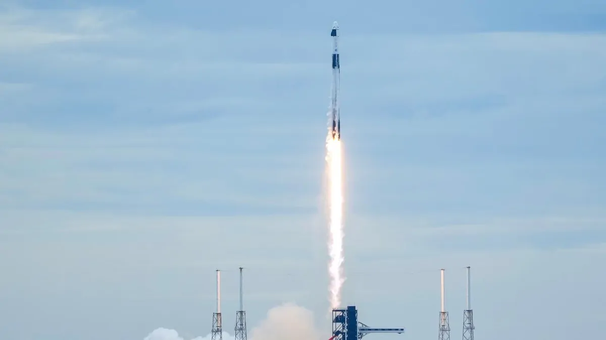 SpaceX launches rocket with four astronauts on fast track to space station SpaceX launches rocket with four astronauts on fast track to space station