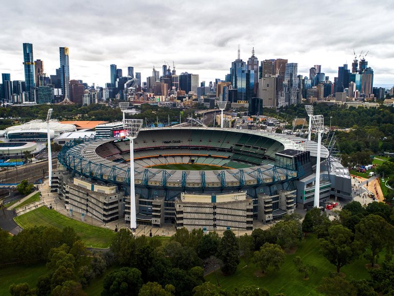 An aerial view of the Melbourne Cricket Ground.