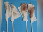 Four bloodstained AFL goal umpire flags were found among Jesse Baird's dumped possessions.