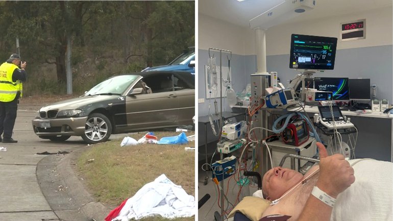 Knights’ fan Chris Clancy posted to Instagram claiming he had broken his collarbone and was being assessed for a 
‘sprained or broken right foot’ after the accident on Saturday. 