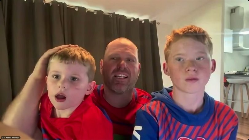 Adam Geosits and his two sons narrowly avoided being struck.