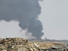 A large plume of smoke and fire was visible near an oil facility in the Saudi capital Riyadh. 