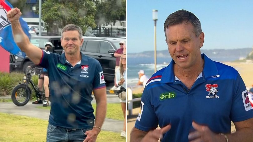 Newcastle Knights legend Paul Harragon was snapped getting emotional on the roadside on Saturday, before speaking on Sunday to the tragedy that followed.