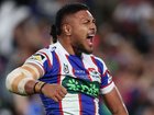 Francis Manuleleua celebrates the first try of the grand final. 