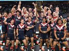 Roosters celebrate the NRL premiership. 