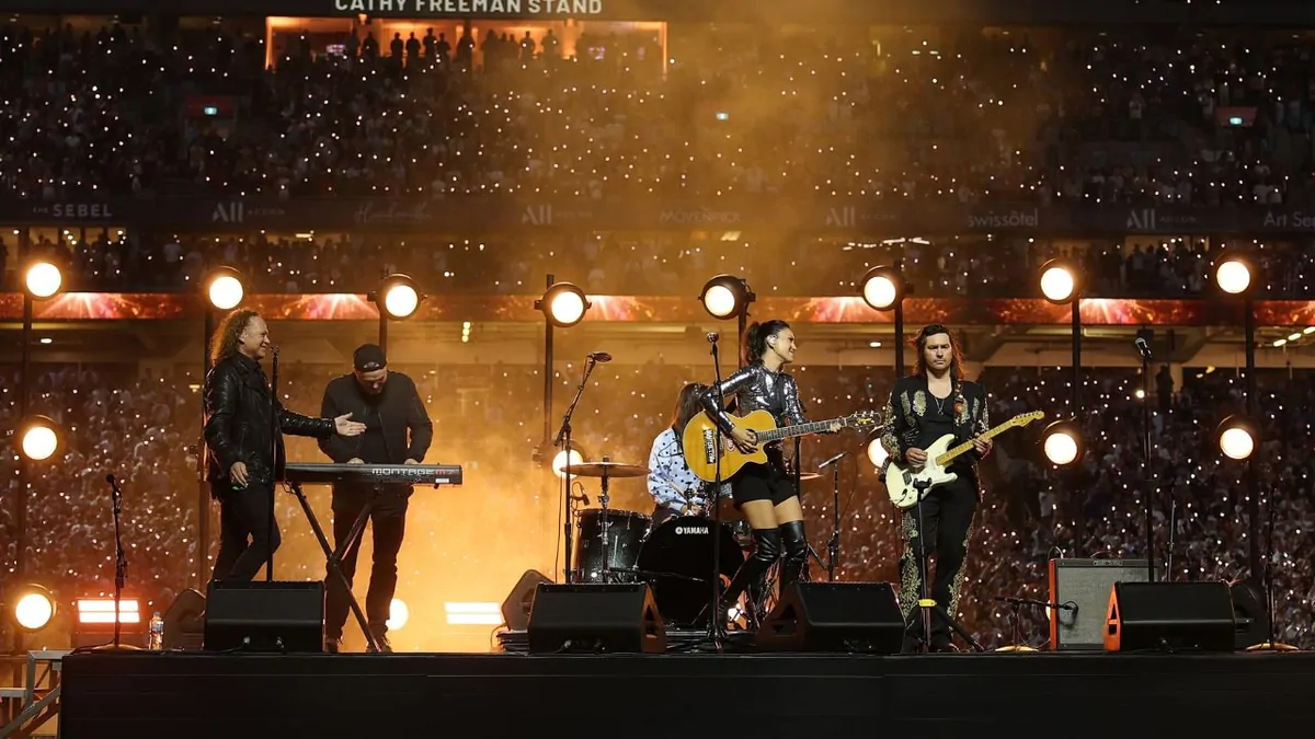 Verdict in for NRL grand final entertainment as Jai Arrow and Nathan Charles honoured Verdict in for NRL grand final entertainment as Jai Arrow and Nathan Charles honoured