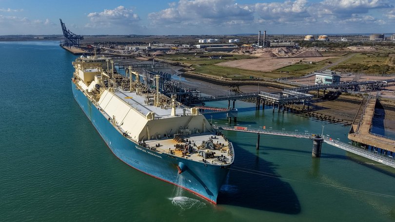 The Seapeak Meridian LNG tanker docks near Rochester, UK last month.