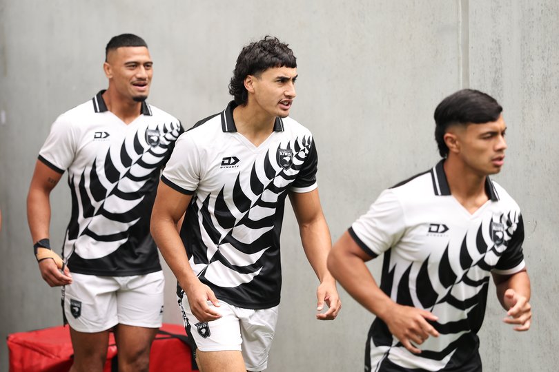 Casey McLean of New Zealand takes the field during a New Zealand Kiwis training session.
