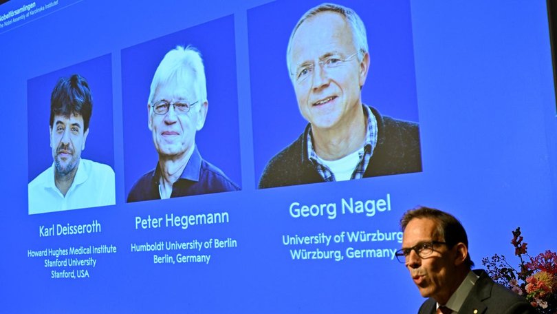 Karl Deisseroth, Peter Hegemann and Georg Nagel were announced Nobel winners at in Stockholm. 