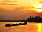 A barge on the Congo River, where a weekend boat collision has left at least 30 people dead.