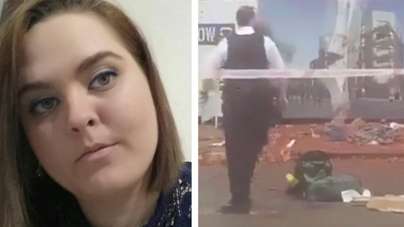 Michaela Boor, left, was crushed to death by bricks falling from a crane at a London website, right, a court has been told.