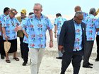 Anthony Albanese arrives in Tuvalu on Tuesday.