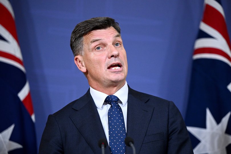 Leader of the Opposition Angus Taylor speaks to the media during a press conference at the Commonwealth Parliamentary Offices, in Sydney, Tuesday, October 6, 2026.