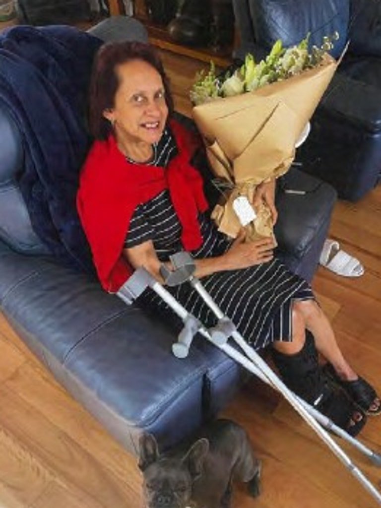 Mr Lamarre-Condon allegedly sent the photo of his mother with a bouquet of flowers to his friend. Picture: Court exhibit