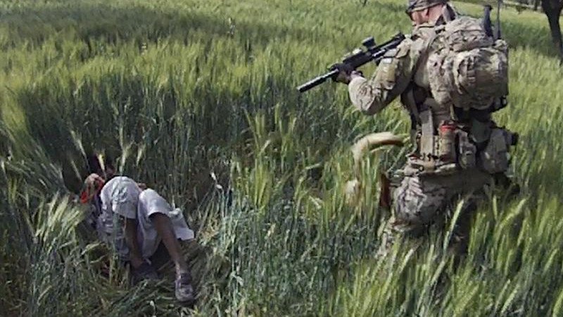 SAS trooper Oliver Jordan Schulz shortly before shooting Afghan man Dad Mohammad in 2012.