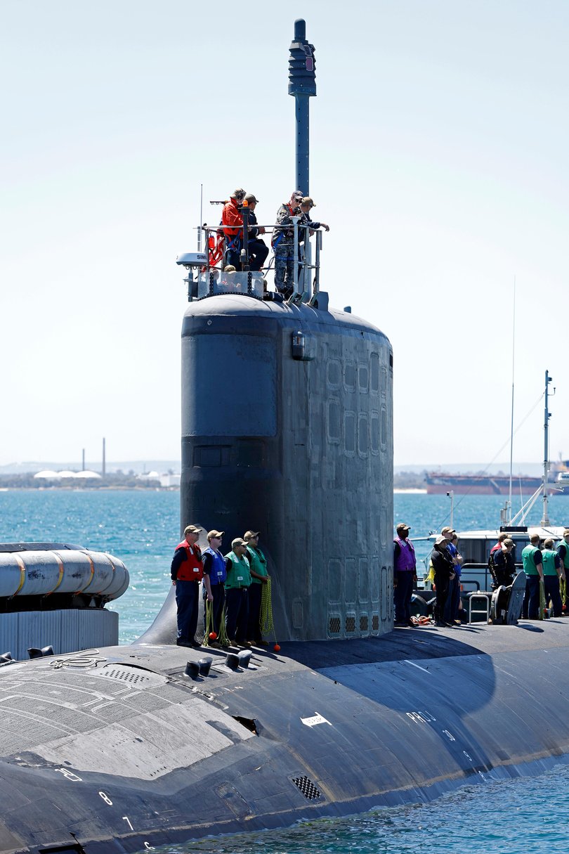 United States Navy Virginia Class submarine USS Mississippi arrives at Fleet Base West, Rockingham, Western Australia for a routine port visit. 