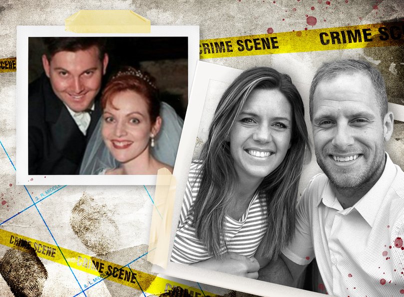 Caleb Flynn was convicted this week of killing his wife, in a case reminiscent of Gerard Baden-Clay and his wife Alison (left).