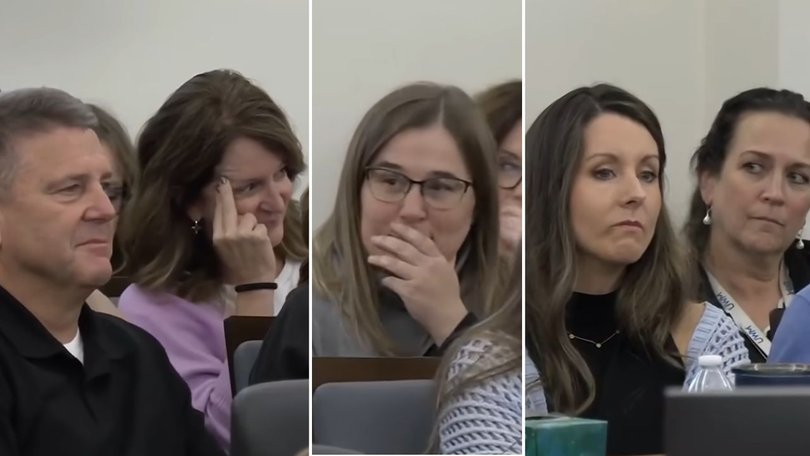 The jury gathered for Caleb Flynn’s murder trial were captured reacting to the AI-generated love song that the alleged killer made for his former mistress.