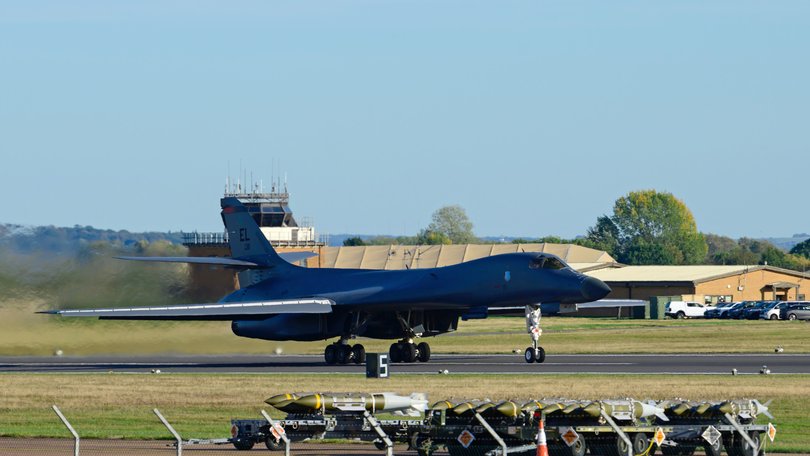 Around a dozen US B-1B Lancer bombers were removed from RAF Fairford in Gloucestershire.