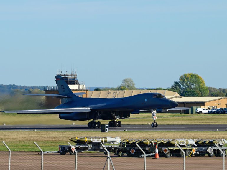 Around a dozen US B-1B Lancer bombers were removed from RAF Fairford in Gloucestershire.