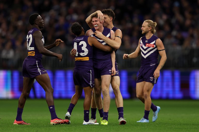 Nathan O'Driscoll celebrating a goal earlier this year.