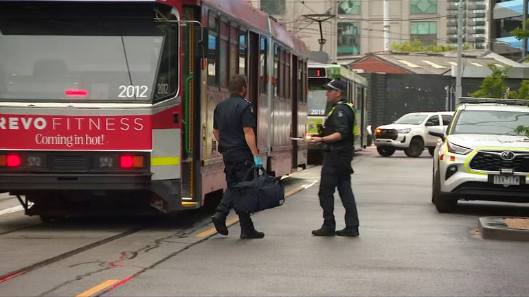 A woman has been stabbed on board a tram in Melbourne. 