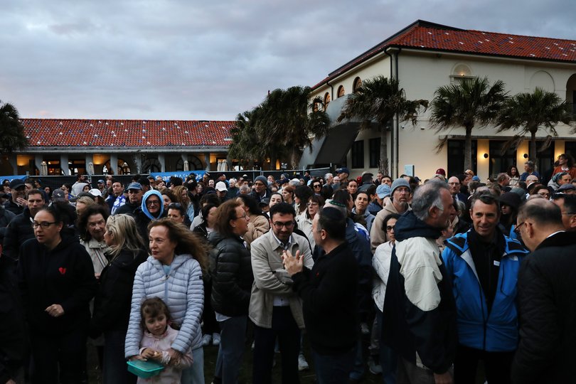 SYDNEY, AUSTRALIA - NewsWire Photos - 07 OCTOBER, 2026: Hundreds gather at Bondi Pavilion to mark three years since the October 7th Hamas attacks on Israeli. Picture: NewsWire / Jane Dempster
