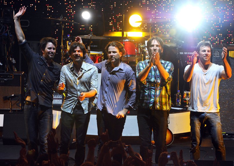 Australian rock band Powderfinger bid farewell at the end of their final performance together at the Riverstage in Brisbane in 2010. 