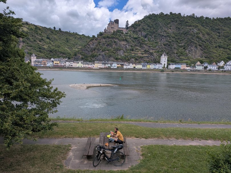 A castle casually appears as we ride.