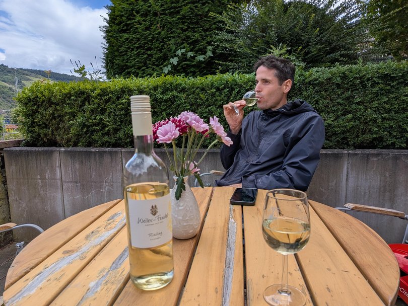 A lovely drop of Riesling to end the day.