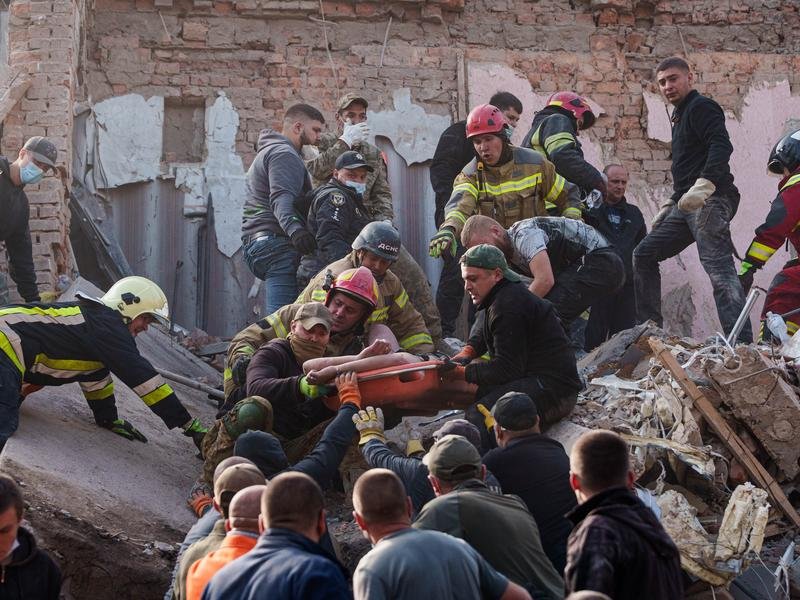 About 60 people were wounded from Russia's latest devastating overnight barrage on Ukraine. 