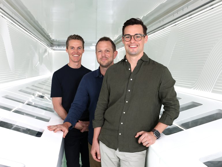 Oliver Curtis, left, and Tim Rosenfield, right, co-founders of Firmus Technologies.