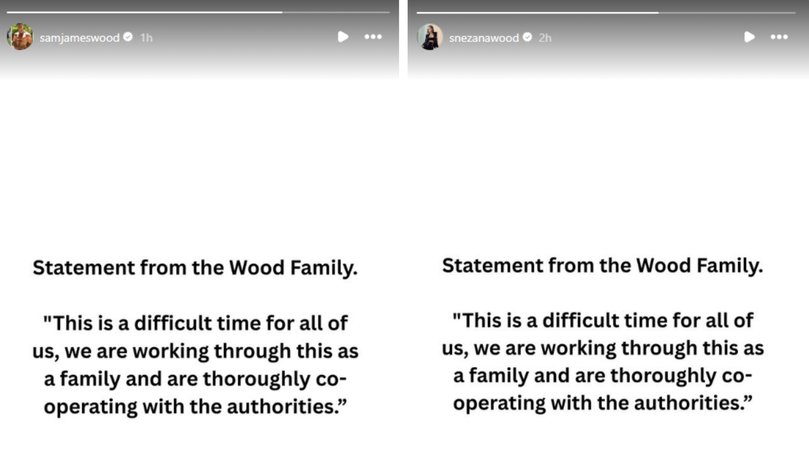 The couple shared an idential statement on their social media accounts on Monday morning, addressing the situation on behalf of the family.